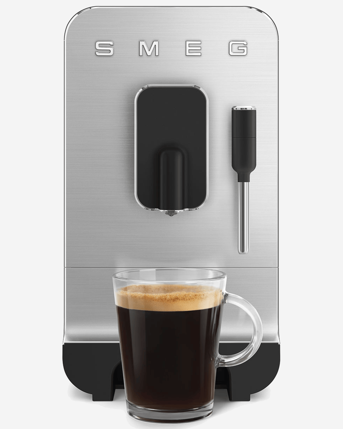 SMEG Bean to Cup Coffee Machine with Milk Frother & Double Drip Tray - BCC12BLMUK