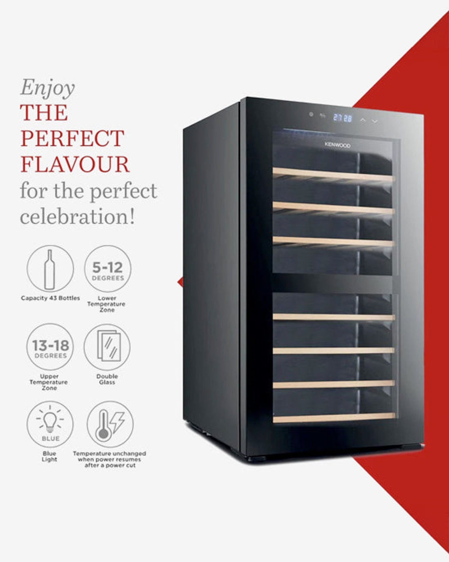 ثلاجة مشروبات كينوود سعة 43 زجاجة