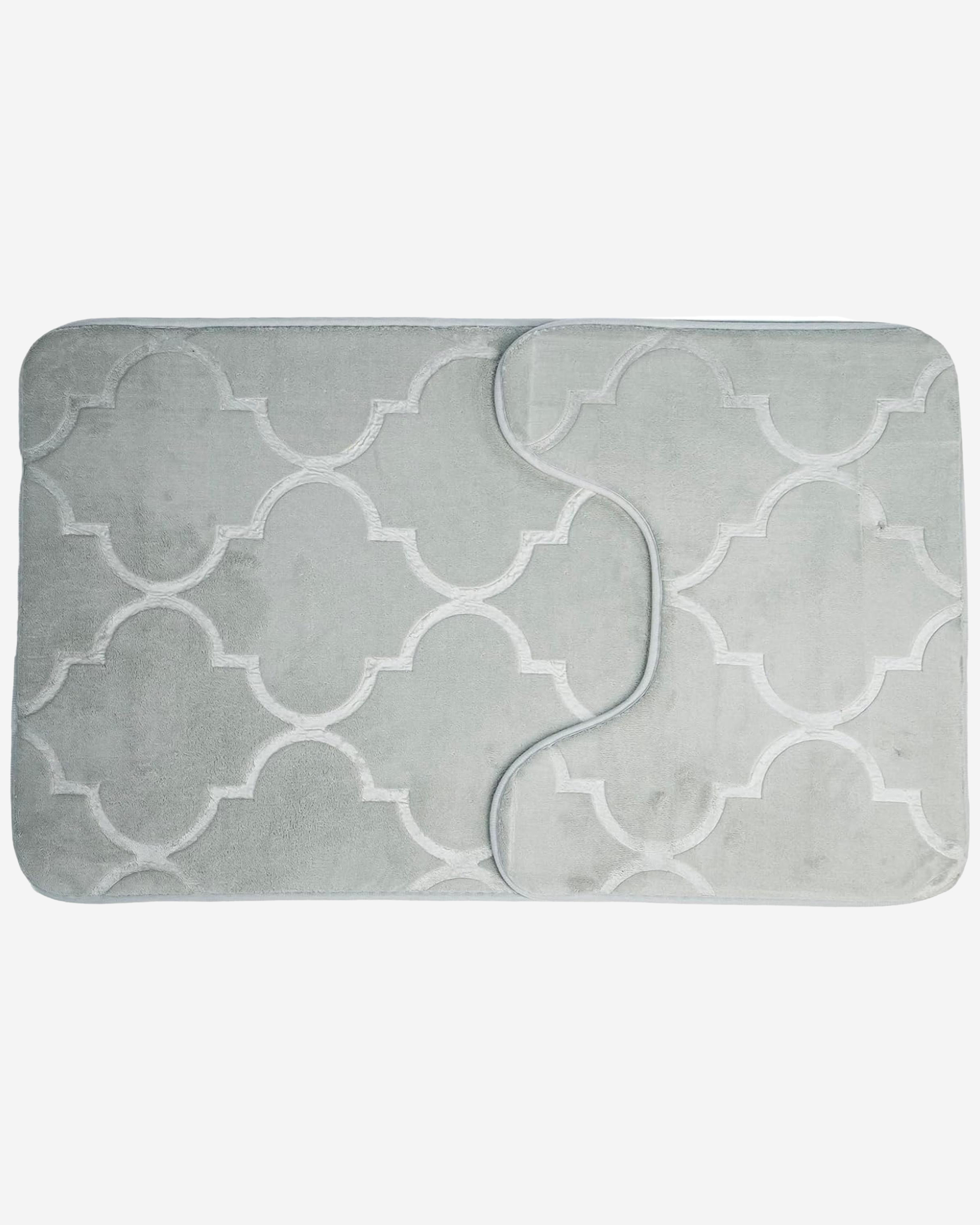 Cuisine Art Memory Foam Bath Mat Set 2 pcs 50×80 cm Grey + Contour