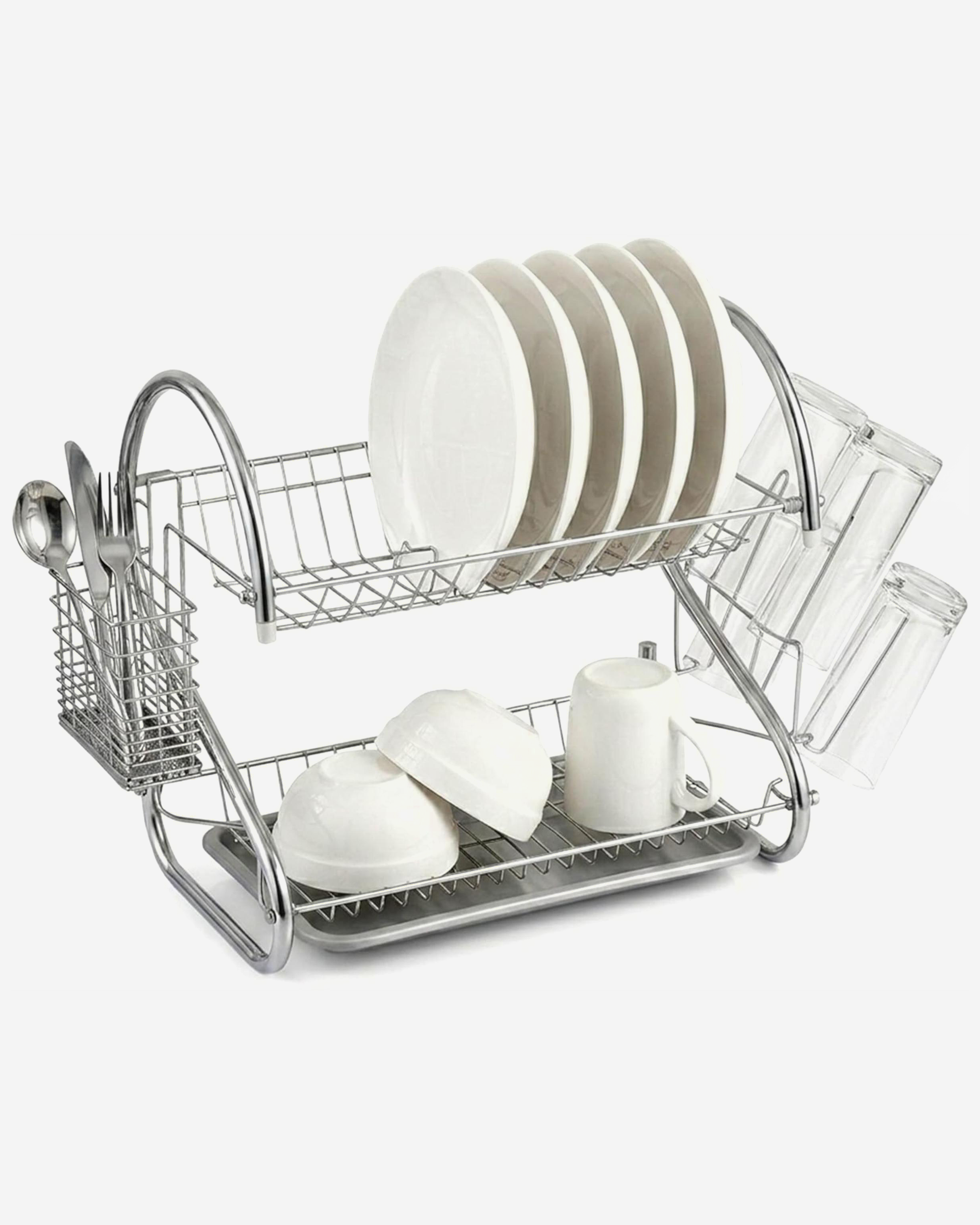 Cuisine Art 2?Tier Iron Dish Drying Rack 40 × 24 × 24 cm