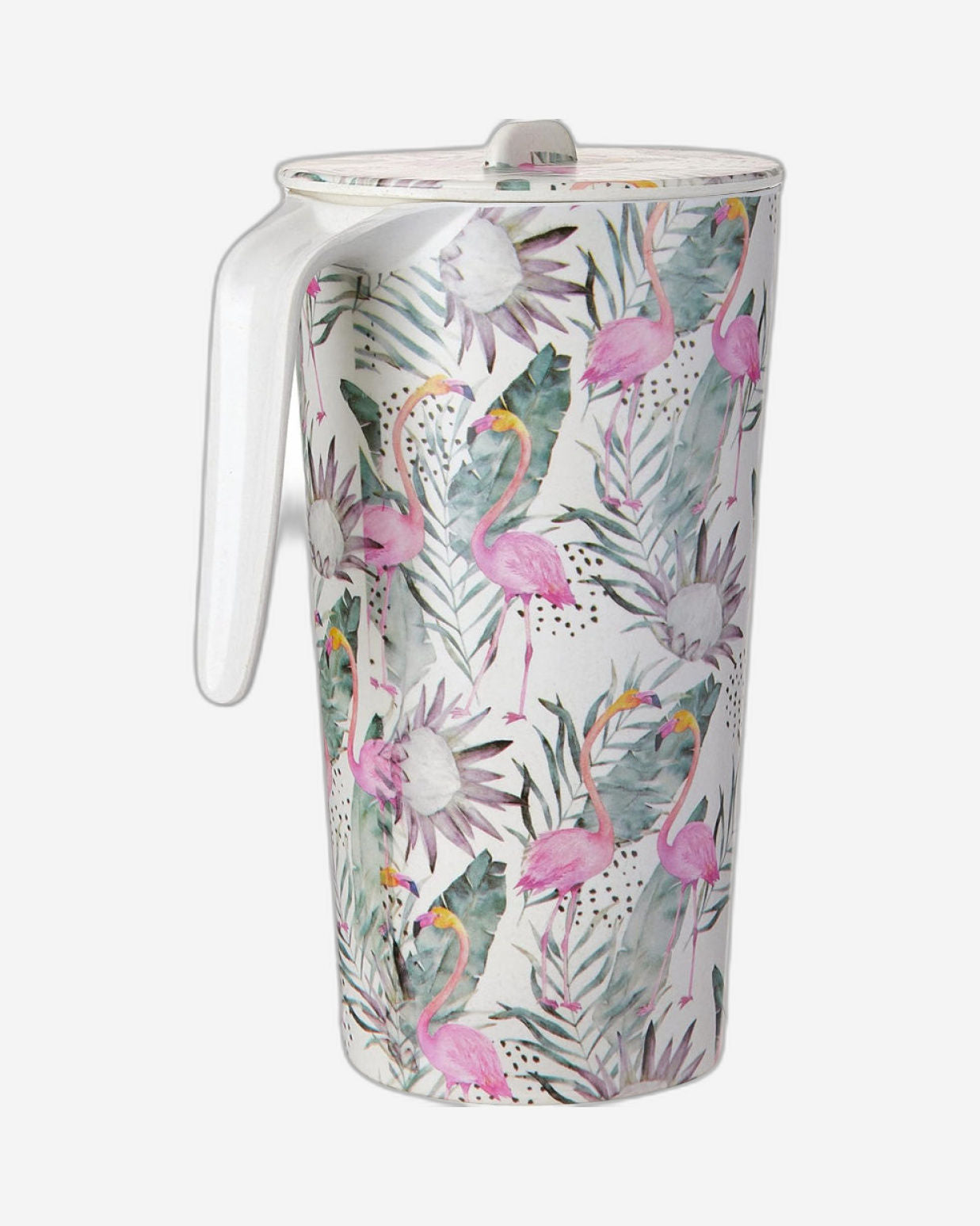 فن الطهي - فلورنسا - إبريق ماء صديق للبيئة مع فوهة صب وغطاء من ألياف الخيزران، أباريق مياه، إبريق مشروبات ساخنة وباردة، أباريق عصير شاي مثلج - 1.45 لتر