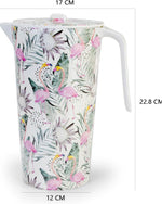 فن الطهي - فلورنسا - إبريق ماء صديق للبيئة مع فوهة صب وغطاء من ألياف الخيزران، أباريق مياه، إبريق مشروبات ساخنة وباردة، أباريق عصير شاي مثلج - 1.45 لتر