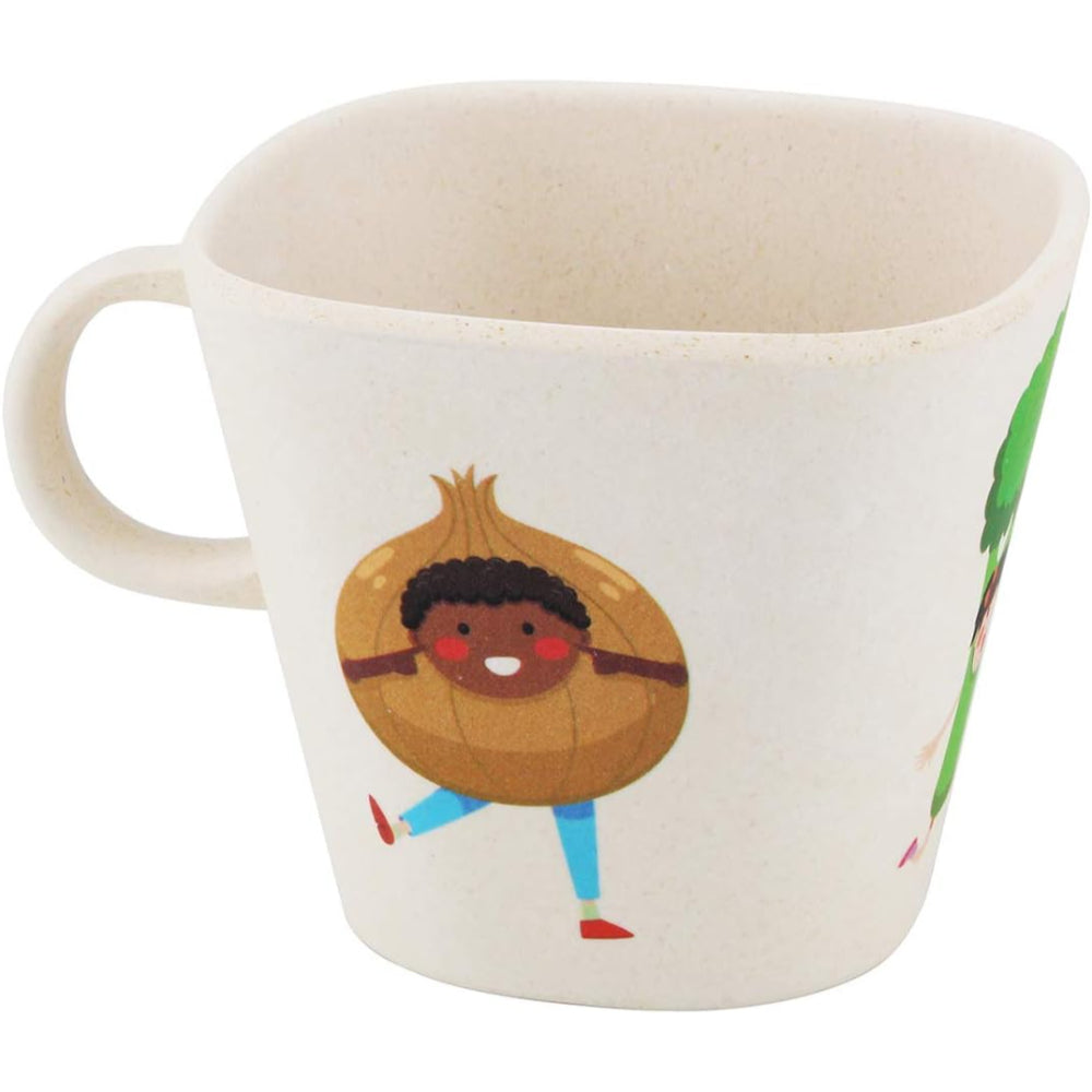 طقم أدوات طعام للأطفال من ألياف الخيزران من كويزين آرت | أطباق وأوعية وأكواب صديقة للبيئة للأطفال | خفيفة الوزن ومتينة | تصاميم مرحة