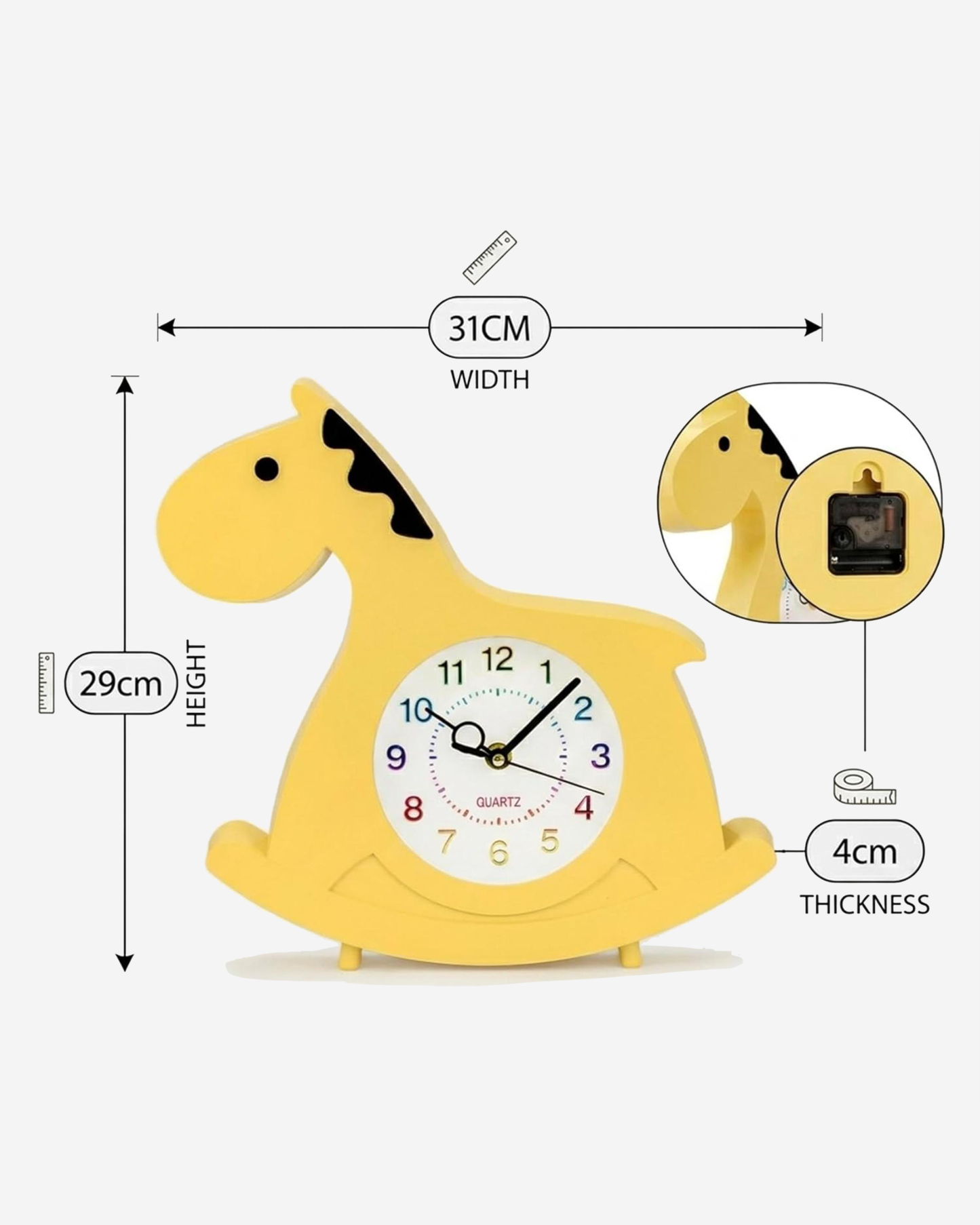 Cuisine Art Magical Horse Clock Yellow