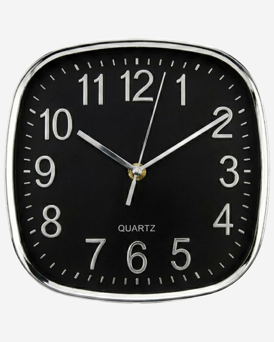 Cuisine Art Square Wall Clock 20 cm Black