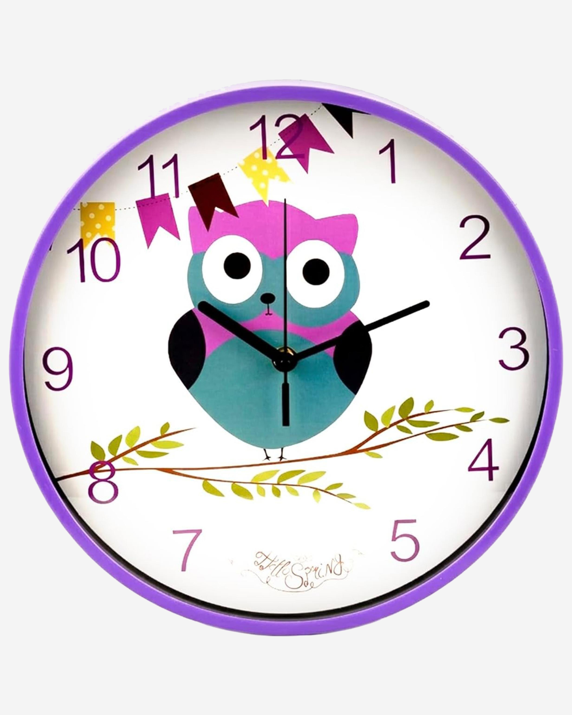 Cuisine Art Owl Clock 30 cm Purple Frame