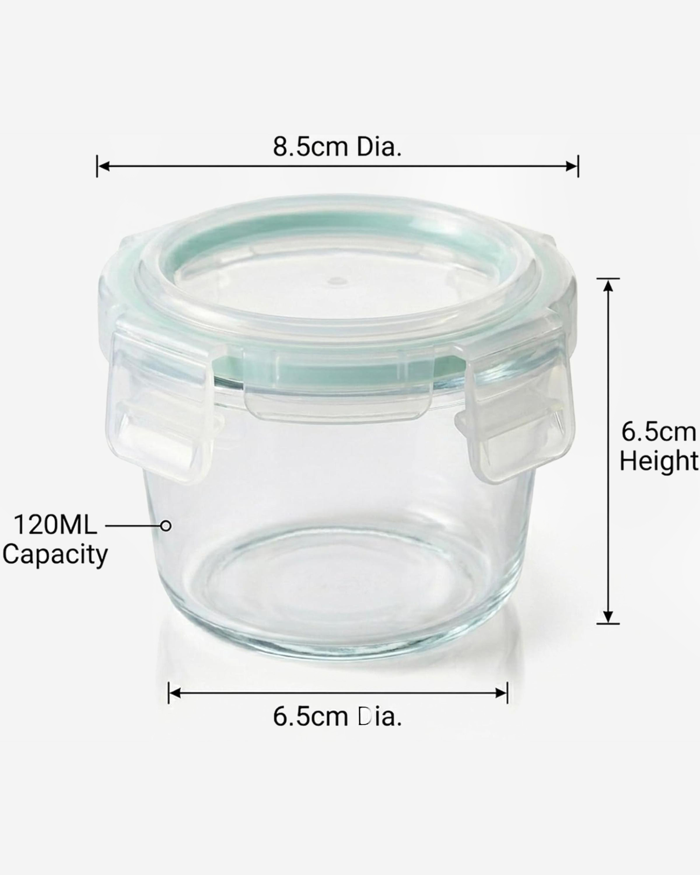 Cuisine Art Glass Food Storage Container 120 ml Round