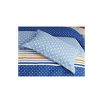 ملاءة سرير سوبر كينج من يونايتد كولورز أوف بينيتون رينبو 210 تي سي مع غطاءي وسادة باللون الأزرق