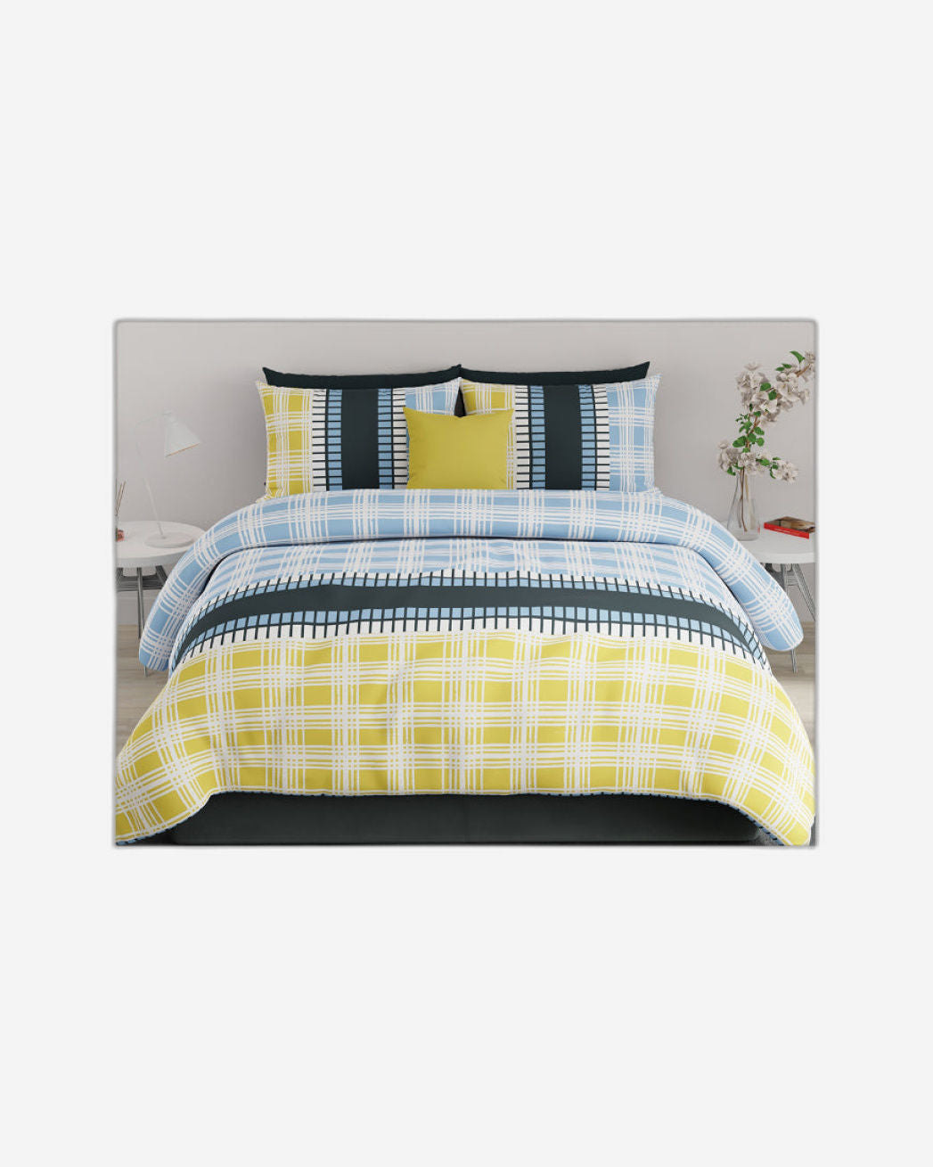 ملاءة سرير United Colors of Benetton Rainbow 210 TC Super King مع غطائي وسادة متعدد الألوان