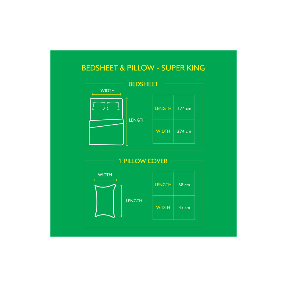 ملاءة سرير United Colors of Benetton Rainbow 210 TC Super King مع غطائي وسادة متعدد الألوان