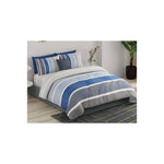 ملاءة سرير United Colors of Benetton Rainbow 210 TC Super King مع غطائي وسادة باللون الأزرق الداكن