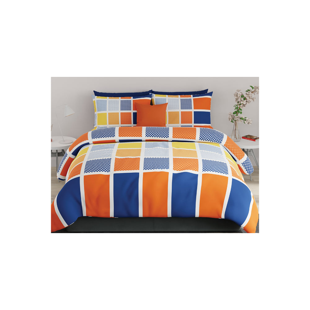 United Colors of Benetton Rainbow 210 TC Super King Bedsheet with 2 Pillow covers Rainbow