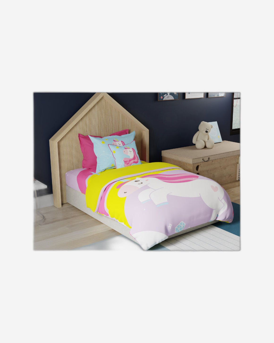 لحاف فردي مطبوع رقميًا من يونايتد كولورز أوف بينيتون للأطفال، مقاس 140 × 230 سم - لون لافندر