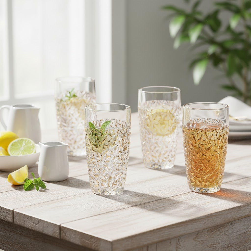 طقم من 6 قطع من بوهيميا نيكوليت HB مع كريستال رصاصي رخامي ذهبي