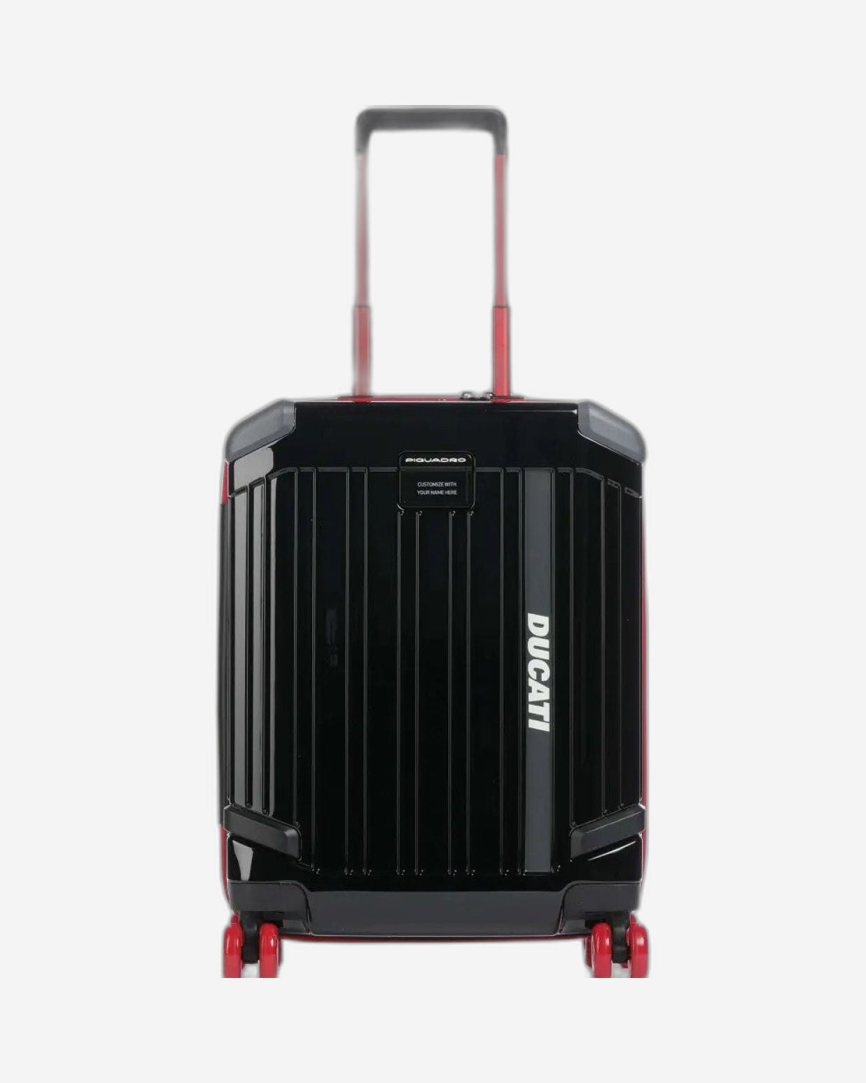 حقيبة سفر بيكوادرو قابلة للتخصيص بحجم المقصورة، صلبة ودوارة، باللون الأسود من دوكاتي، رقم الموديل BV4425POPD
