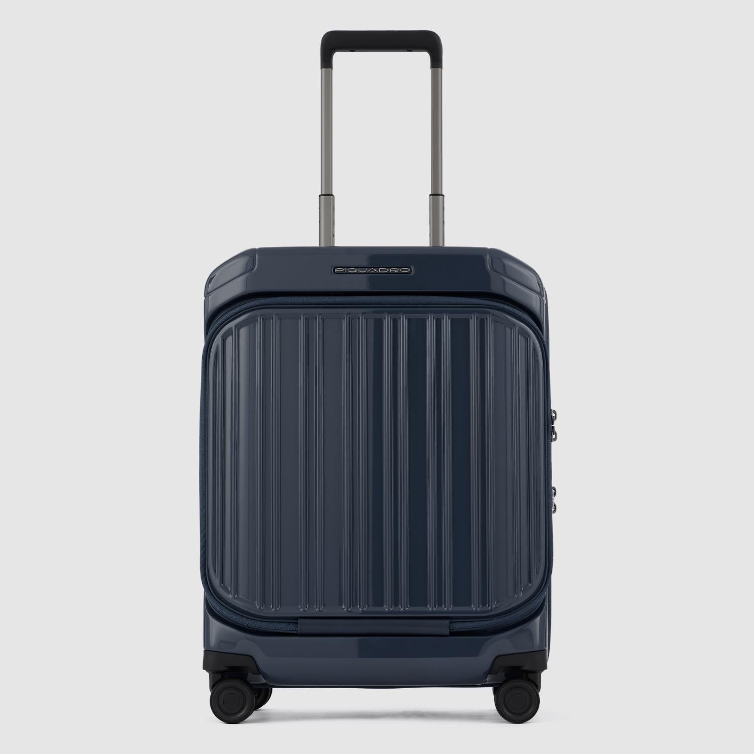 Piquadro Pq-Light Cabin Size Hardside Spinner With Computer And Matt Blue