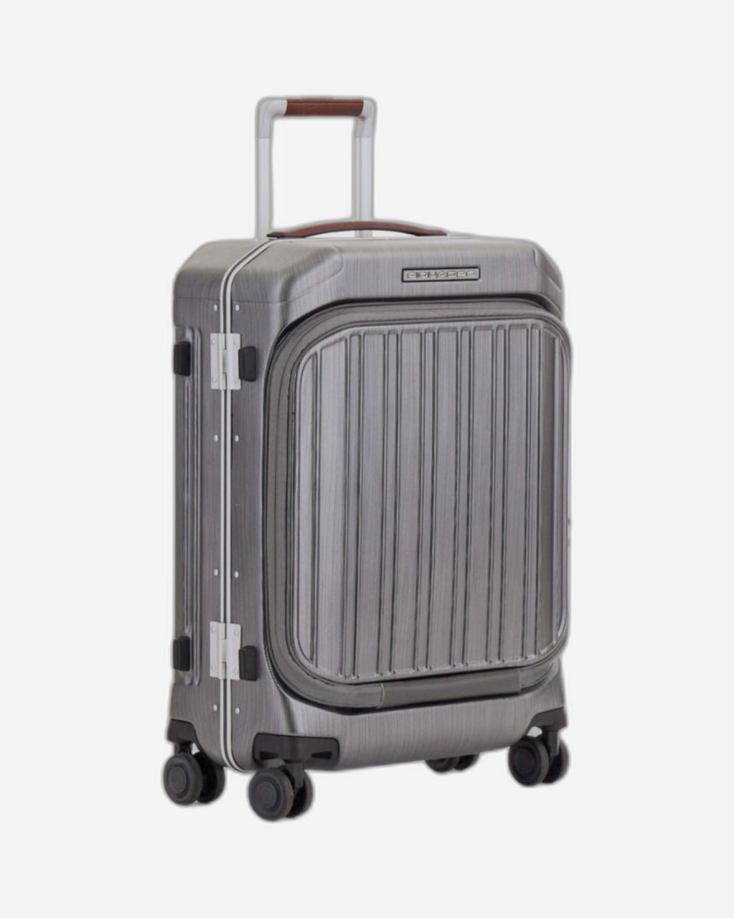 حقيبة بيكوادرو بي كيو إل إم بإطار ٥٥ سم، فحص سريع مع حامل حاسوب، حقيبة صلبة بأربع عجلات مزدوجة، لون أسود/بني فاتح - Bv4426Pqlm/Ncu