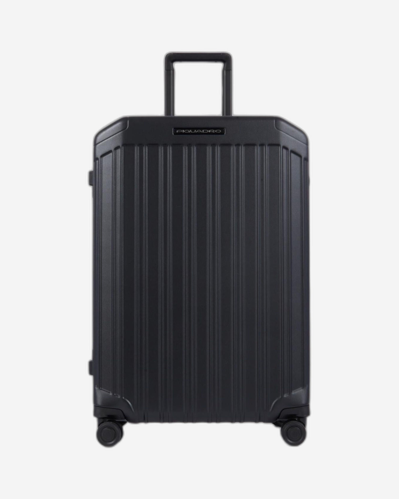 Piquadro Pqlm - دوارة صلبة متوسطة الحجم باللون الأسود غير اللامع