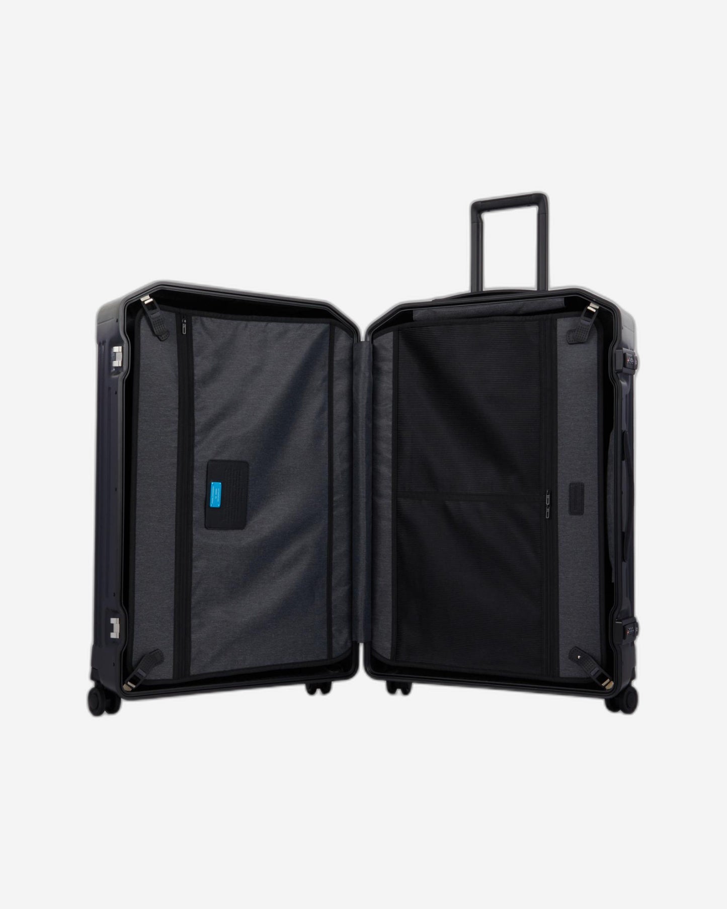 Piquadro Pqlm - دوارة صلبة كبيرة الحجم باللون الأسود غير اللامع