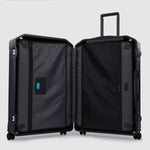 Piquadro Pqlm - دوارة صلبة كبيرة الحجم باللون الأسود غير اللامع