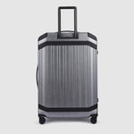Piquadro Pqlp-Big Size Spinner With Leather Trims Grey-Black