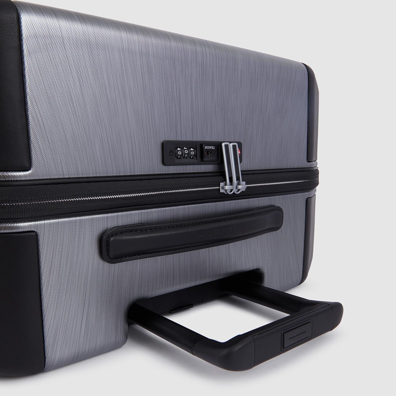 حقيبة بيكوادرو بي كيو إل بي كبيرة الحجم مع حواف جلدية - رمادي-أسود