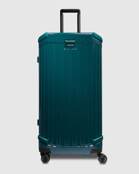 Piquadro Pop Trunk 4 Wheels In Polycarbonate Green
