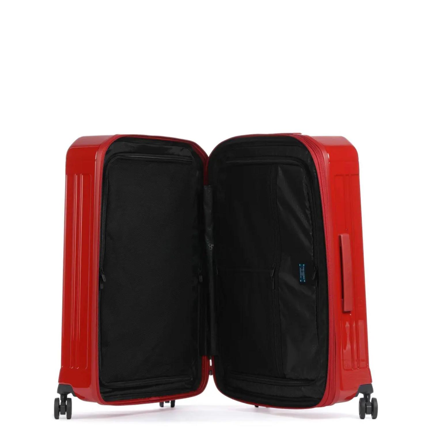 عربة بيكوادرو بي كيو لايت متوسطة الحجم قابلة للتمدد بأربع عجلات باللون الأحمر البولي كربونات