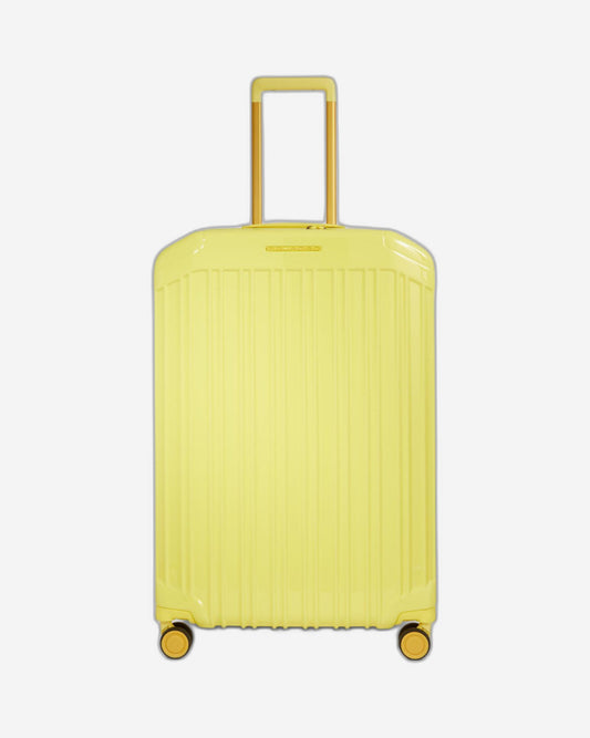 عربة بيكوادرو بي كيو لايت متوسطة الحجم قابلة للتمدد بأربع عجلات، لون أصفر من البولي كربونات