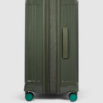 عربة بيكوادرو بي كيو خفيفة الوزن قابلة للتمدد متوسطة الحجم بأربع عجلات باللون الأخضر البولي كربونات