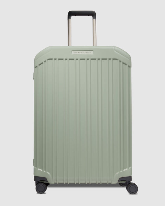 Piquadro Pql Light Medium Size Expandable Hardside 4 Wheel Suitcase Green