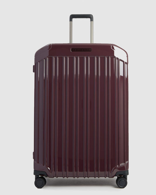Piquadro Expandable Large 4 Wheel Suitcase Bordeaux