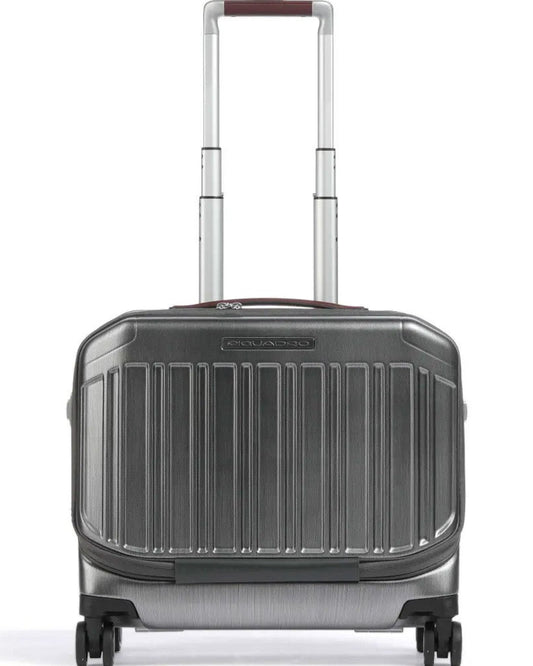 حقيبة سفر Piquadro Pilot Case Pqlm 55 سم بأربع عجلات مزدوجة، عربة أمتعة للمقصورة