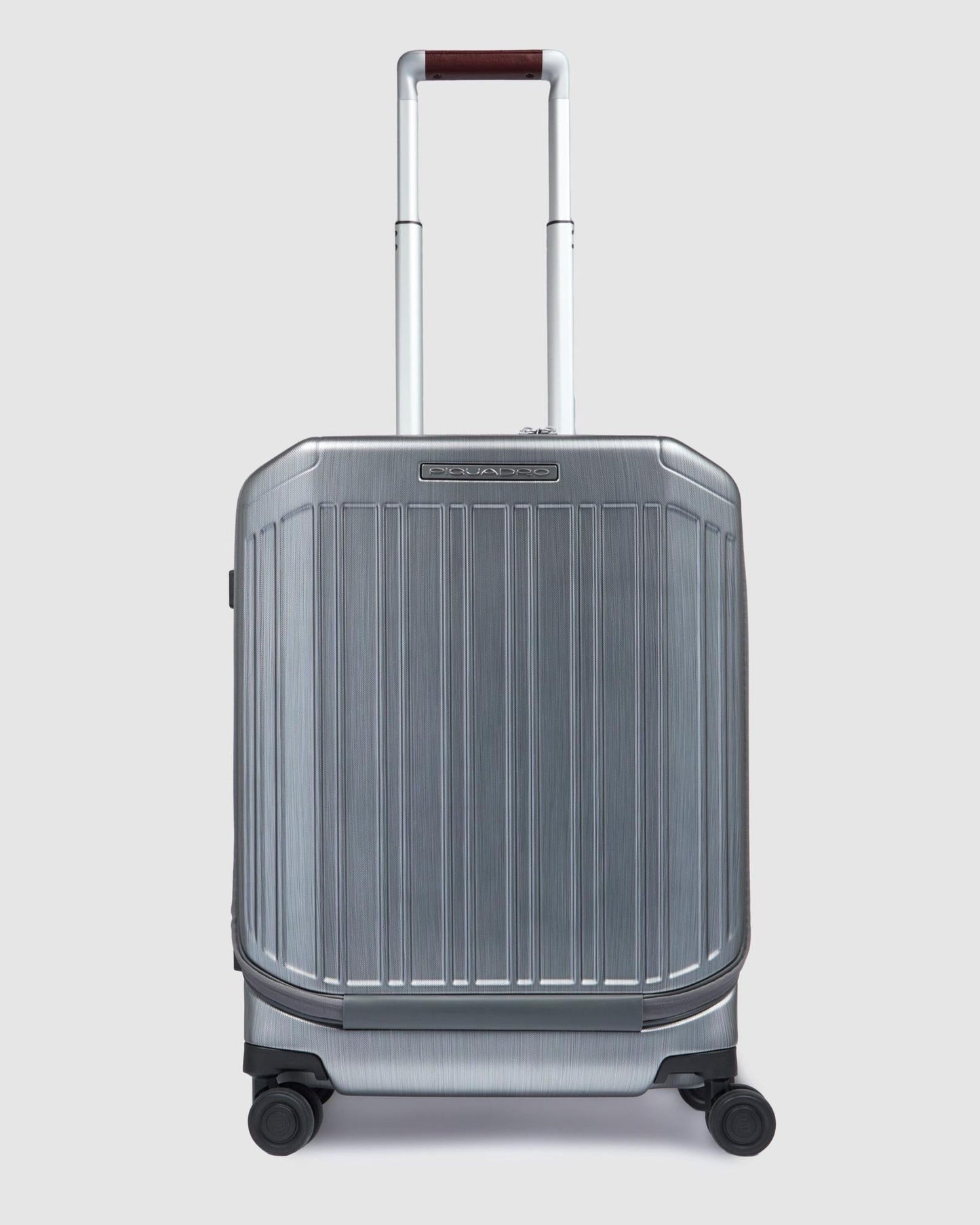 Piquadro Shock Absorbing Front Cabin Suitcase Black Tobacco