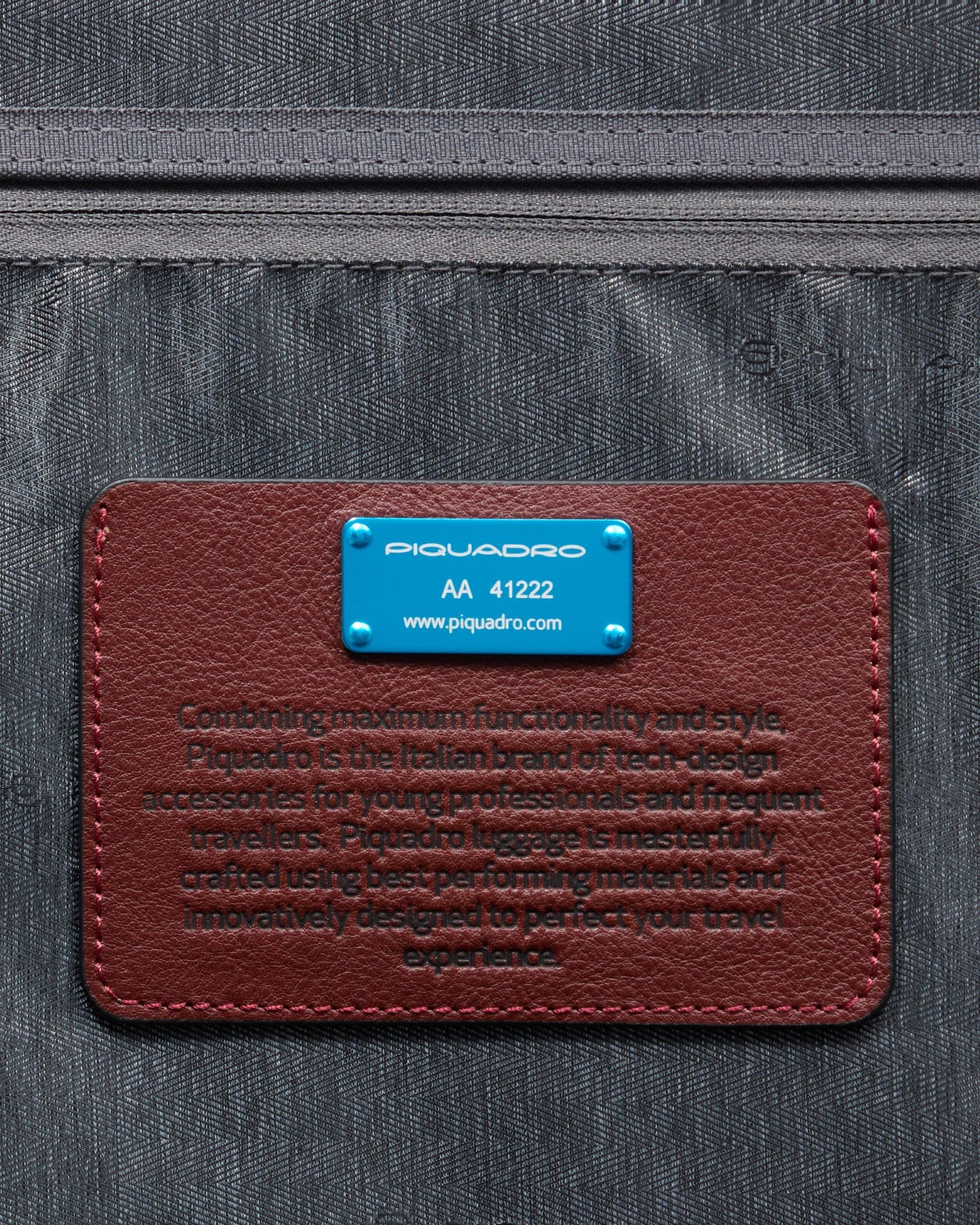 Piquadro Shock Absorbing Front Cabin Suitcase Black Tobacco