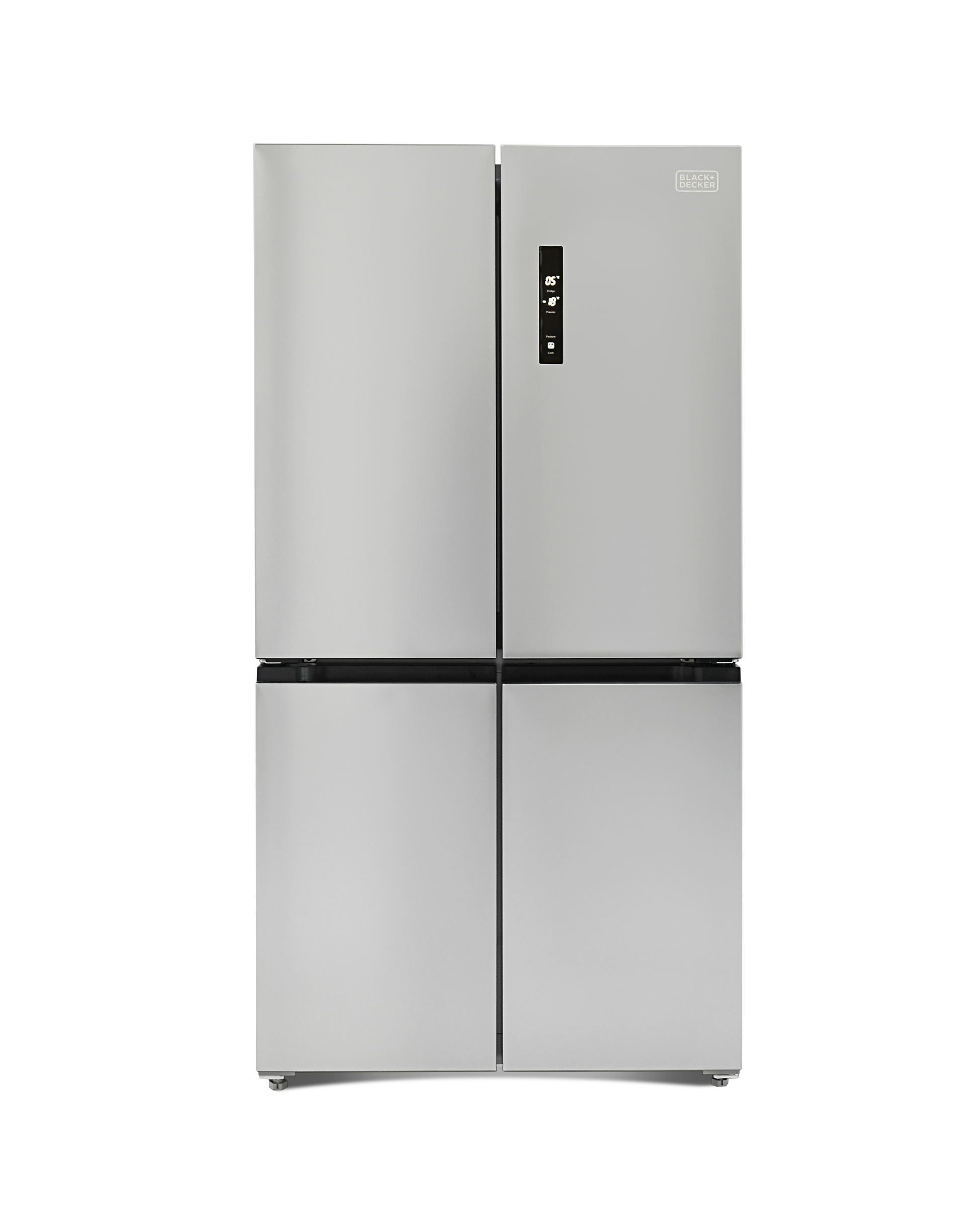 Black+Decker 567L Gross 554L Net Capacity, Cross Door Refrigerator, Inverter, Total No Frost, LED Display - BXREF542NF4DISNX Inox