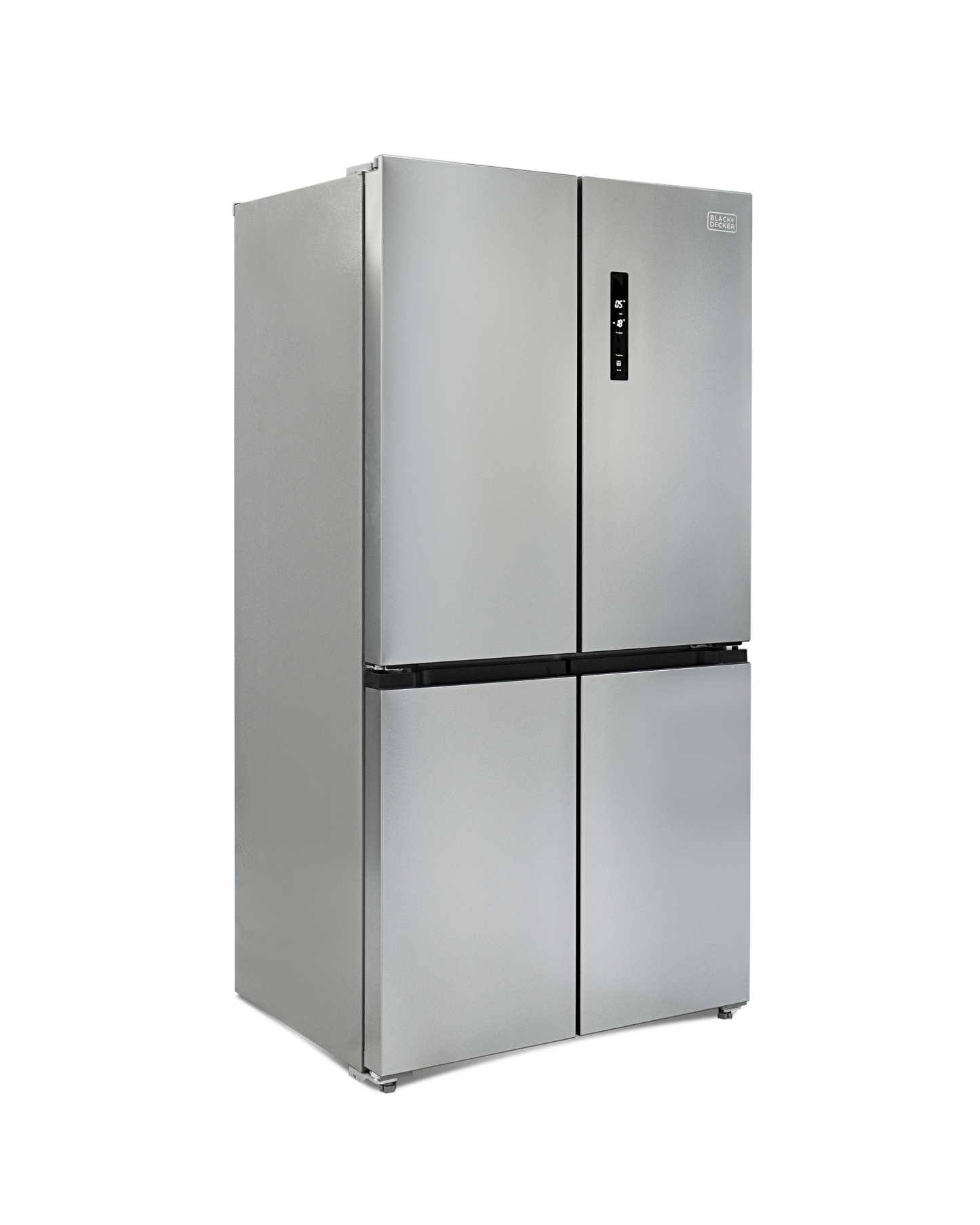 ثلاجة بلاك آند ديكر سعة 567 لترًا (إجمالي 554 لترًا)، ببابين متقاطعين، مزودة بتقنية العاكس، ونظام منع تكوّن الثلج، وشاشة عرض LED.