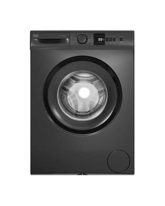 Black+Decker, 7kg Front Load Washing Machine, 1000 RPM Spin, 15 Wash Programs, LED Display, Eco Logic – BXWMF7100.001UVS Dark Inox