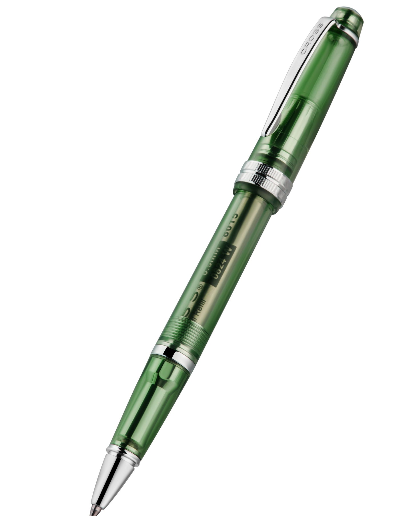 Cross Bailey Light Translucent Green Resin With Bright Chrome Internal Mechanism And Chrome-Plated Appointments Rollerball Pen
