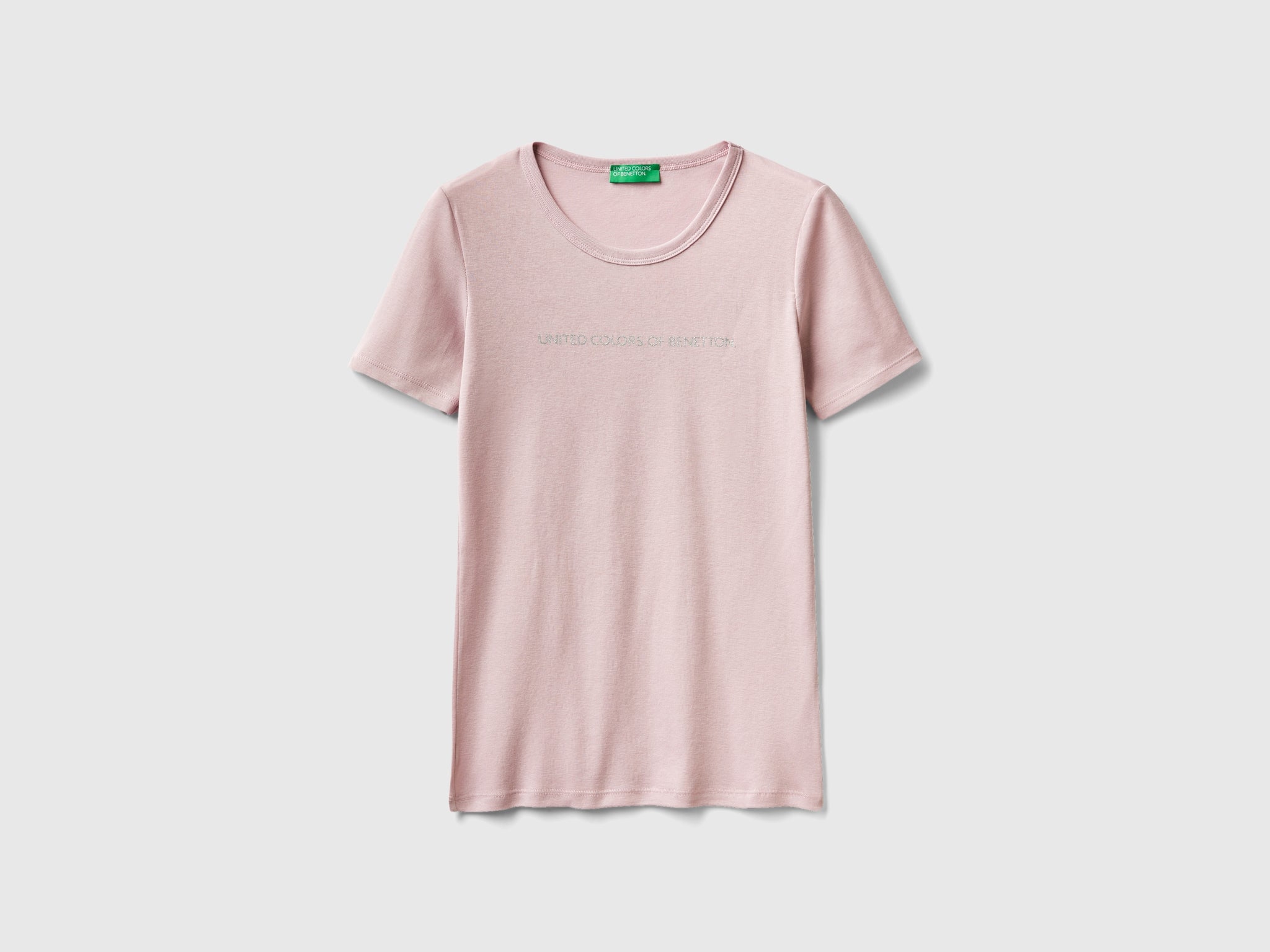 T-shirt in 100% cotton with glitter print logo