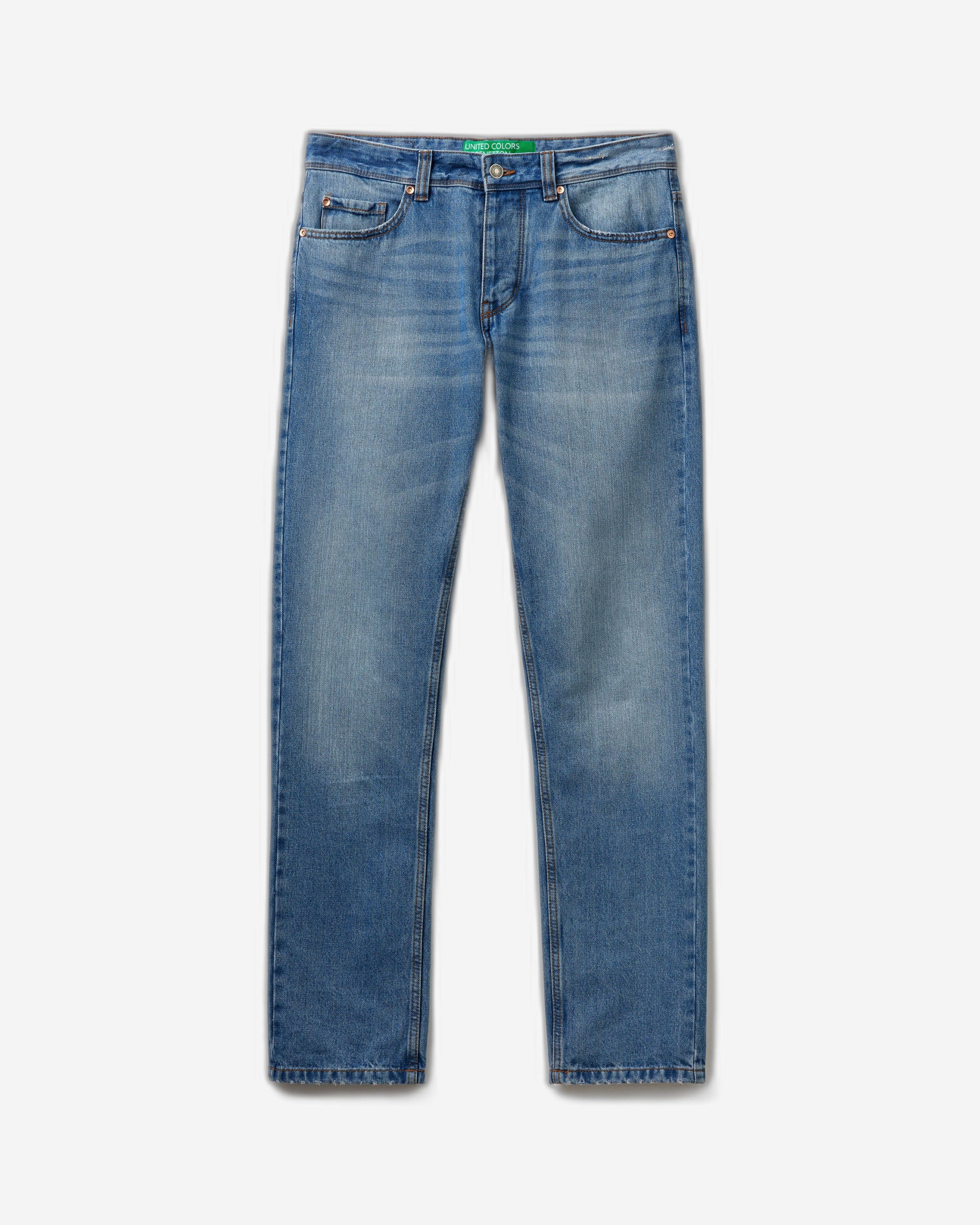 Straight leg 100% cotton jeans