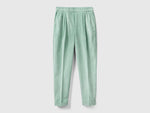Chinos in velvet with stretch waist