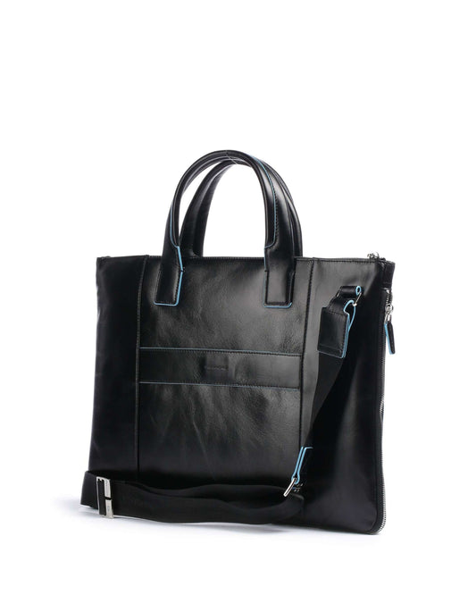 BLUE SQUARE EXPANDABLE SLIM LAPTOP BAG WITH IPAD¿PRO 13¿ COMPARTMENT AND SHOCK ABSORBING PROTECTION BLACK