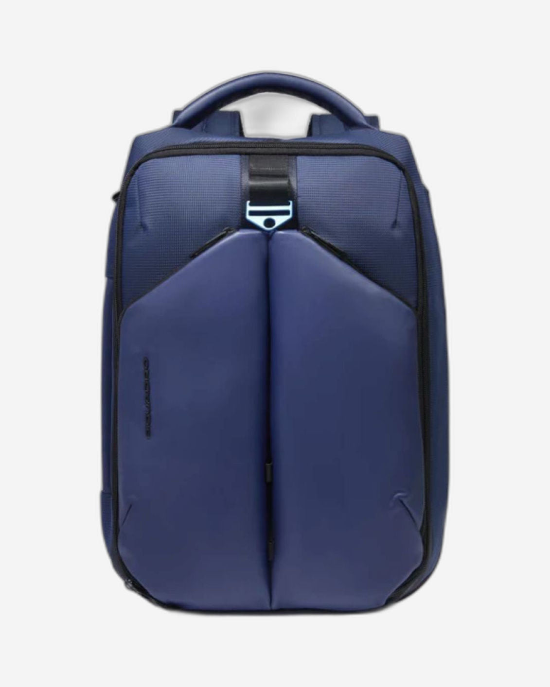حقيبة ظهر Piquadro S137 من الجلد والقماش الأزرق