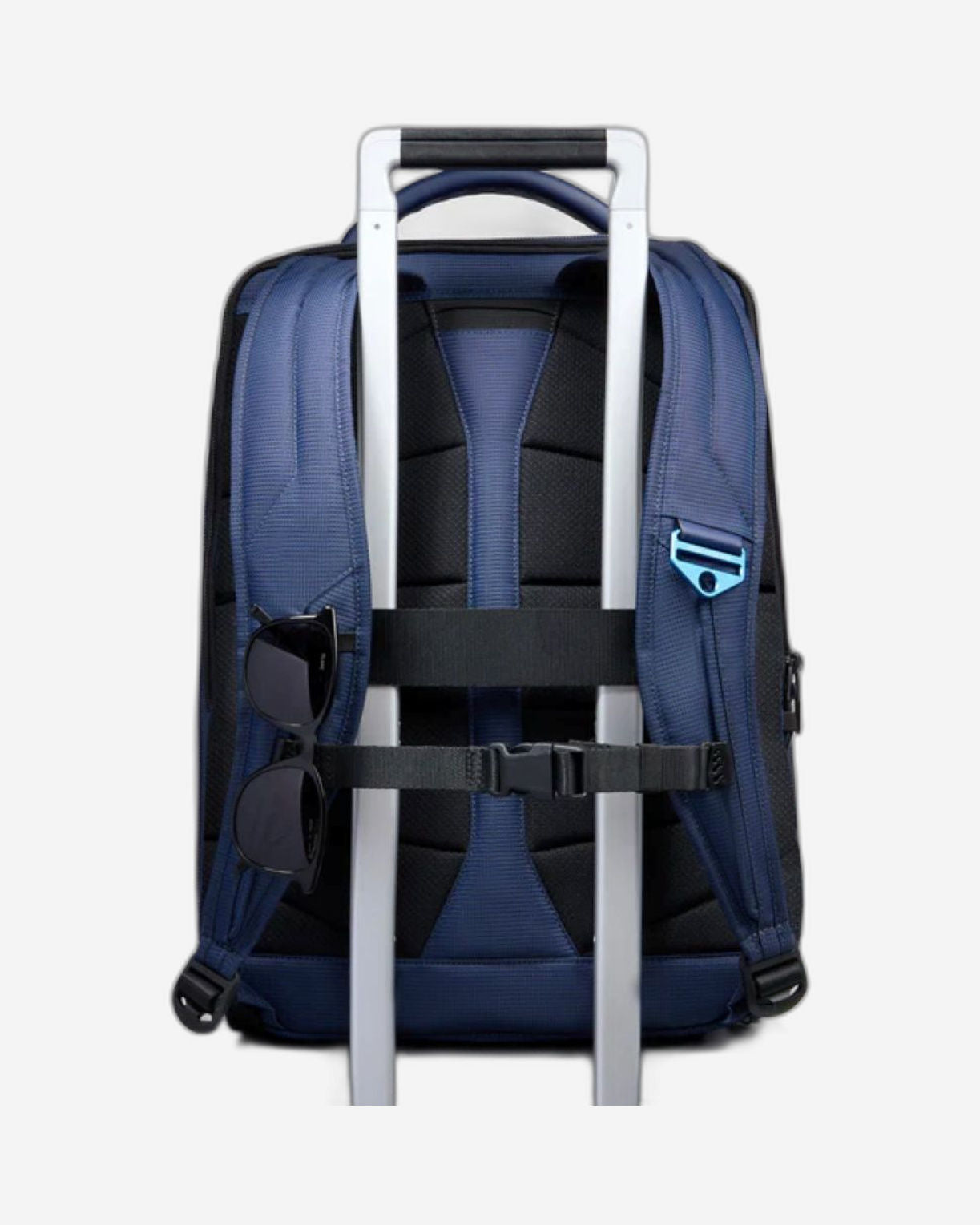 حقيبة ظهر Piquadro S137 من الجلد والقماش الأزرق