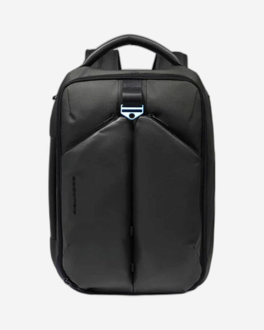 Piquadro S137 حقيبة ظهر جلد وقماش أسود