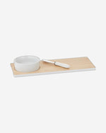 Cuisine Art Bamboo Board with Ceramic Bowl & Knife