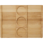 طبق تقديم من الخيزران والأردواز و3 أوعية سيراميك بيضاء من فنون المطبخ