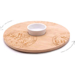 مجموعة ألواح الجبن والوعاء من Cuisine ARTC، لوح تقطيع دائري من الخيزران، طبق لحوم دوار، صينية شخصية مع وعاء