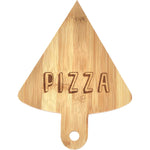 لوح تقطيع بيتزا من الخيزران من كويزين آرت، مجموعة من 6 قطع بمقبض، حجر بيتزا منزلي للشواء والفرن مع لوح بيتزا من الخيزران